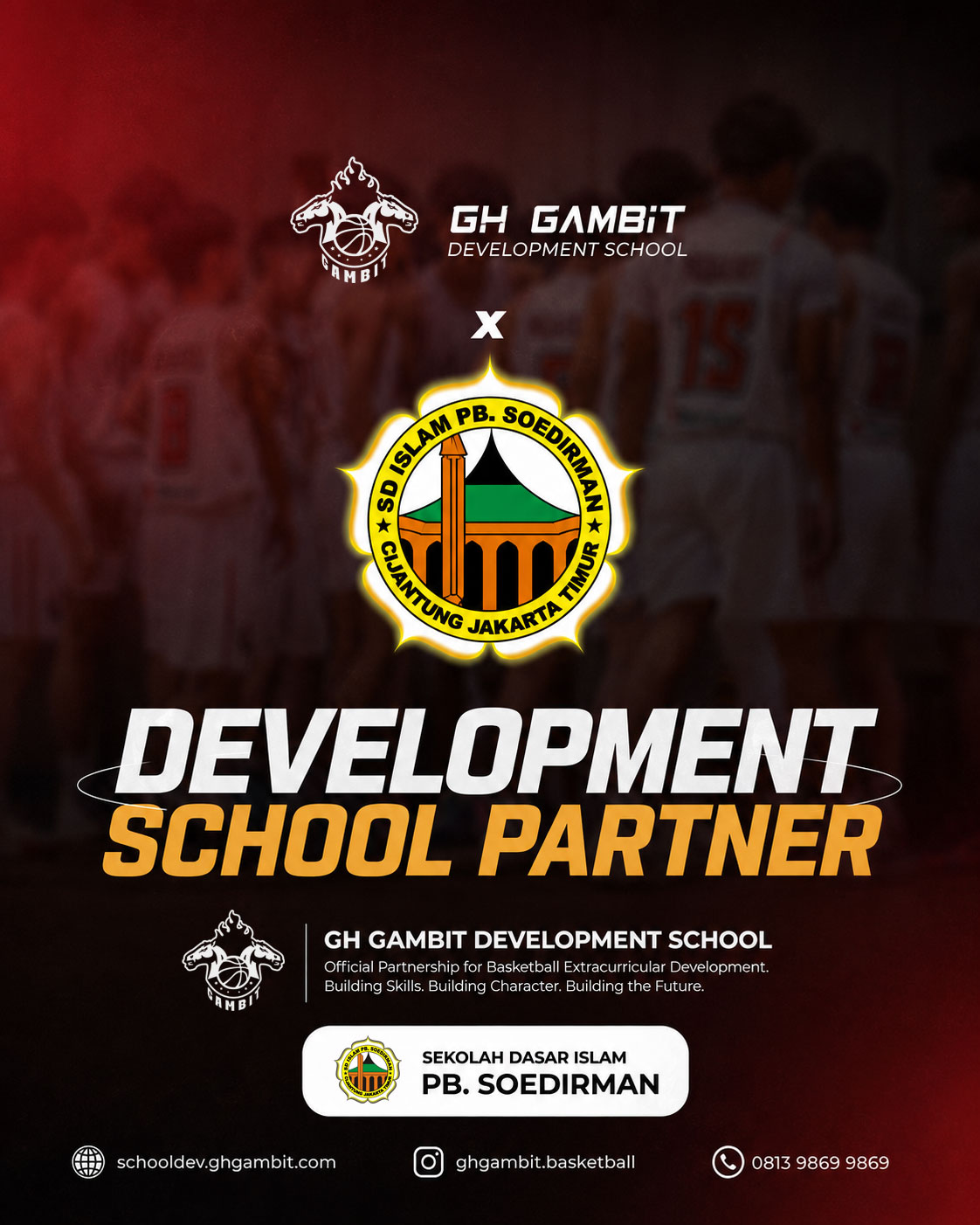Poster kemitraan GH Gambit Development School dan SD Islam PB. Soedirman